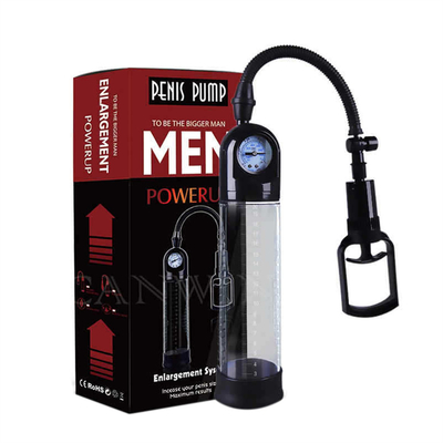 Вибрирующие мужчины Секс-игрушка Вакуумный насос для увеличения пениса с барометром