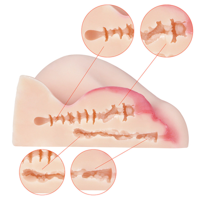 Ишак добычи реалистического ребристого влагалища Masturbator в натуральную величину