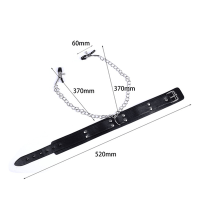 Новый кожаный воротник с застежкой для сосков, цепь для подтяжек для груди, пары, секс-игрушки для женщин, секс-инструменты, пары, игры для взрослых.