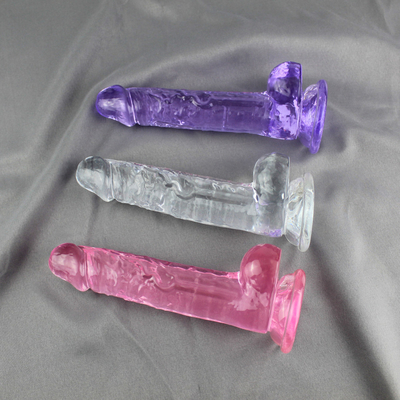 Прозрачные ручки Phallus игрушки секса фаллоимитатора Кристл реалистические для женщин