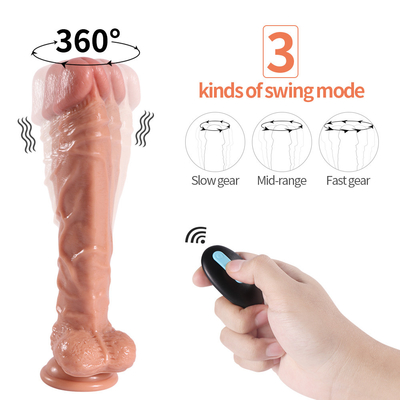 10" фаллоимитатор PVC вибрируя вращая реалистический, Massager вибромашины пятна g женщин Clitoral